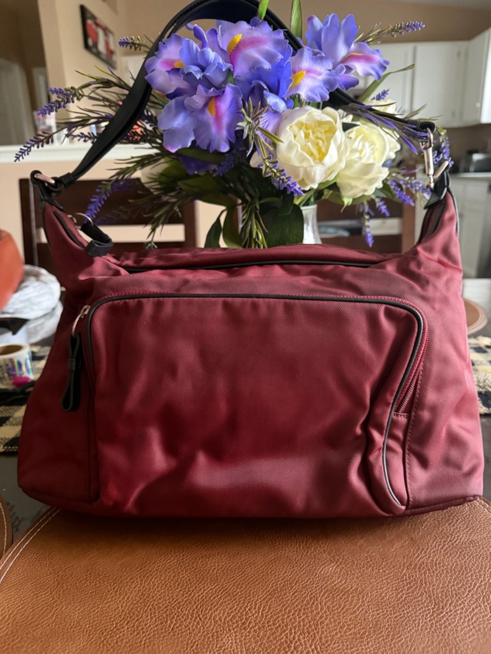 Coach Vintage 2001 Burgundy Canvas and Leather  Shoulder Bag #7431